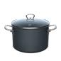 Preview: Riess Fleischtopf mit Glasdeckel, Nouvelle Pur Dark Grey Zylindrisch Extra Stark